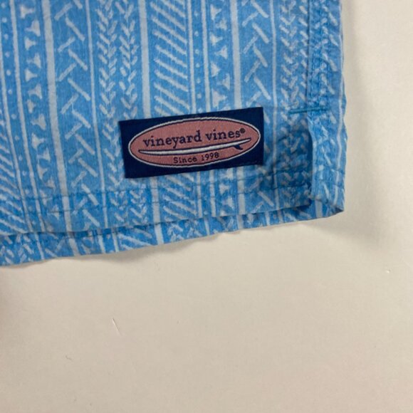 NWOT Vineyards Vines Swim Trunks Shorts Boys XL Mesh Lined Chappy Tribal Blue - Picture 3 of 13